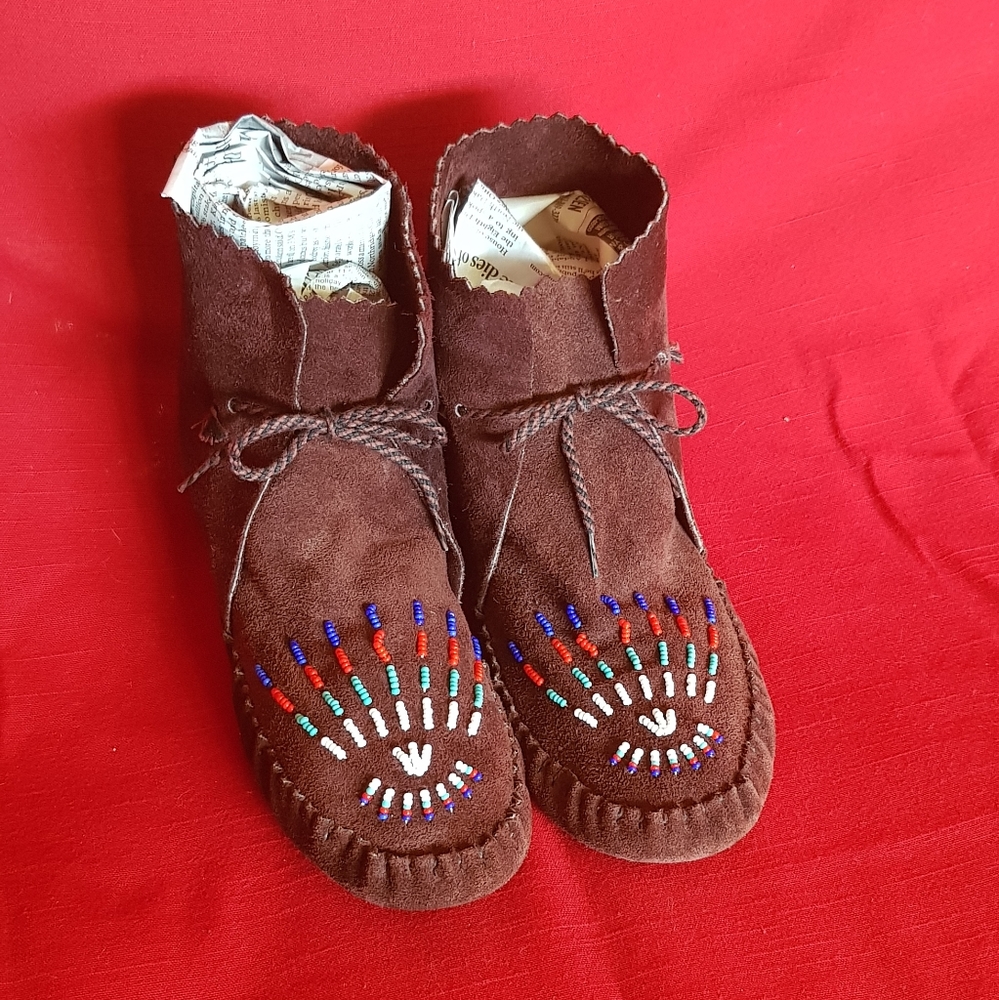 Vintage Taos Beaded Moccasins